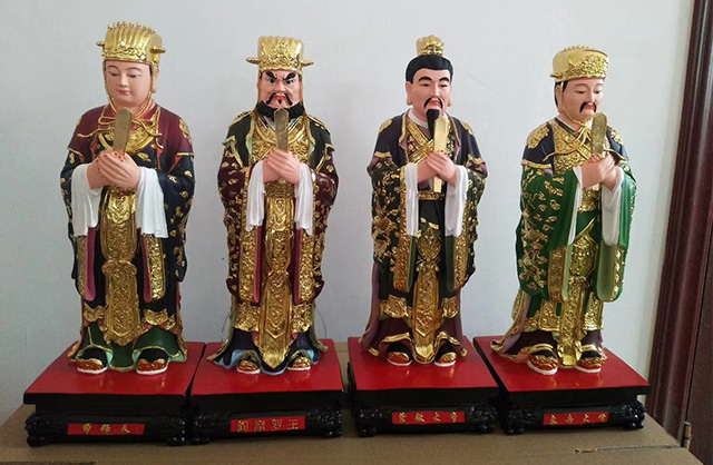 贴金彩绘四宝财神