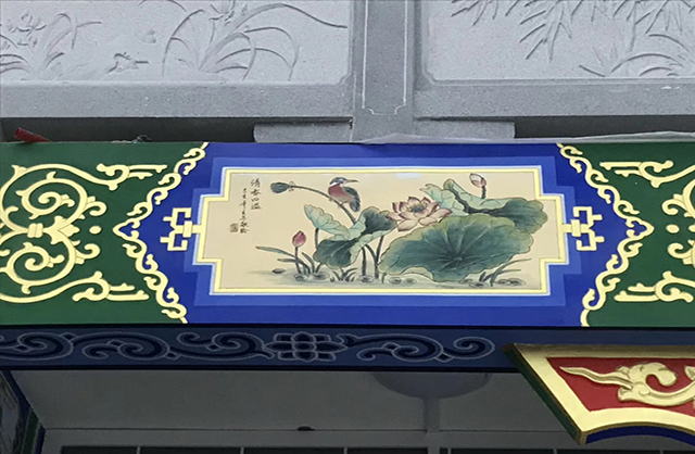 回廊，柱体等彩绘